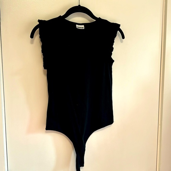 Noisy May Nordstrom sleeveless ruffle bodysuit black s small - Picture 1 of 5